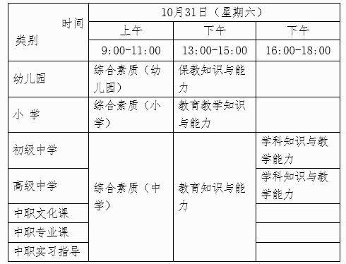 2020下半年教师资格考试时间是什么时候？